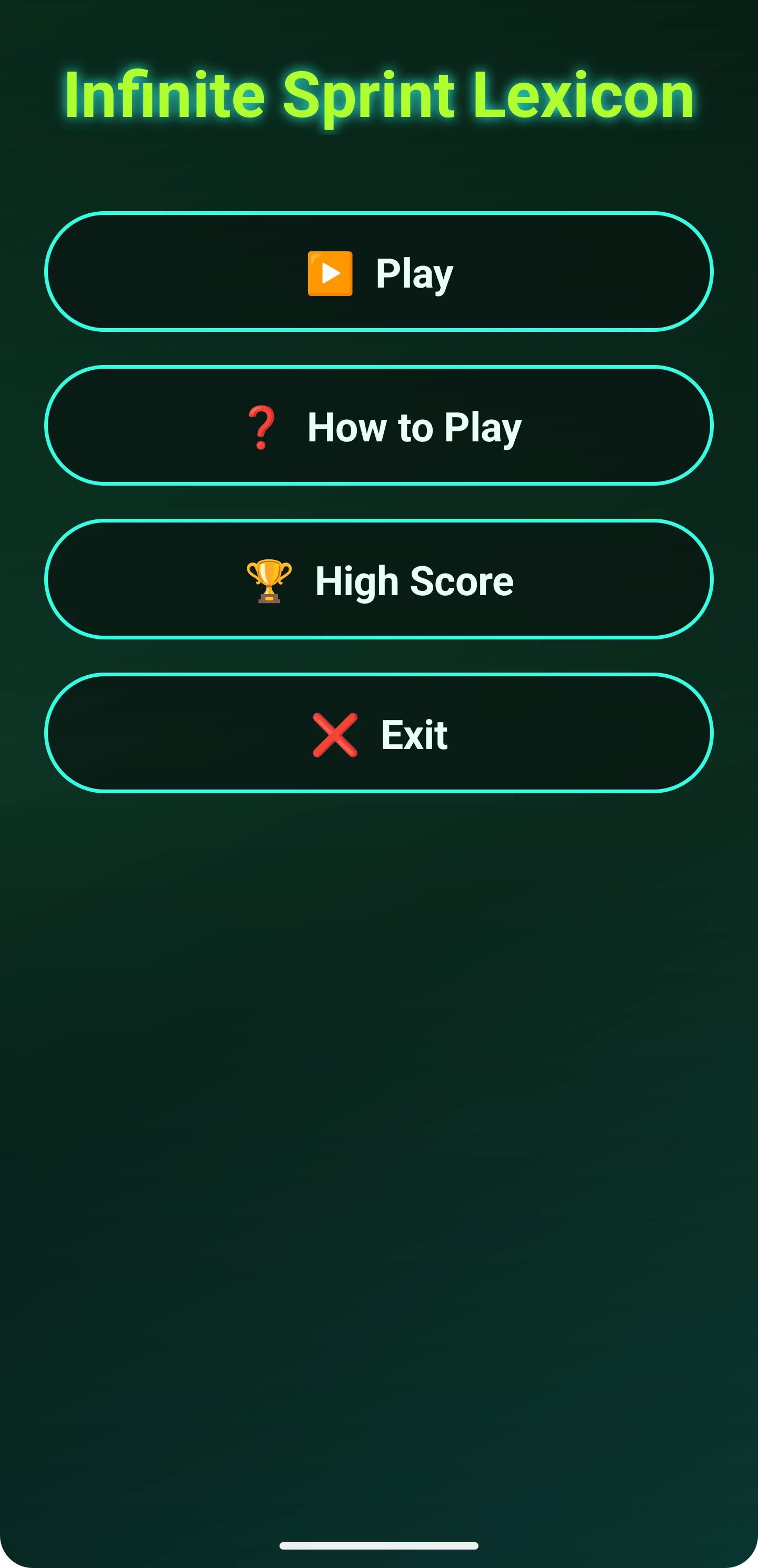 Infinite Sprint Lexicon screenshot