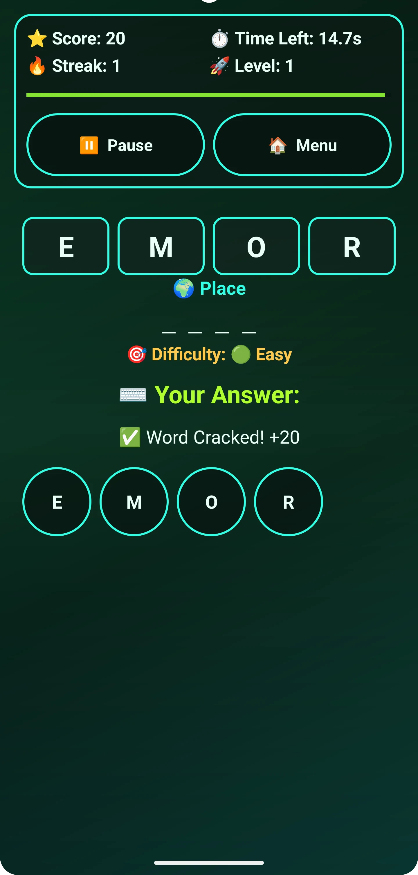 Infinite Sprint Lexicon screenshot